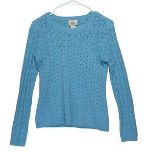Neiman Marcus Sweater Womens Size M Cashmere‎ Blend Blue Shimmery